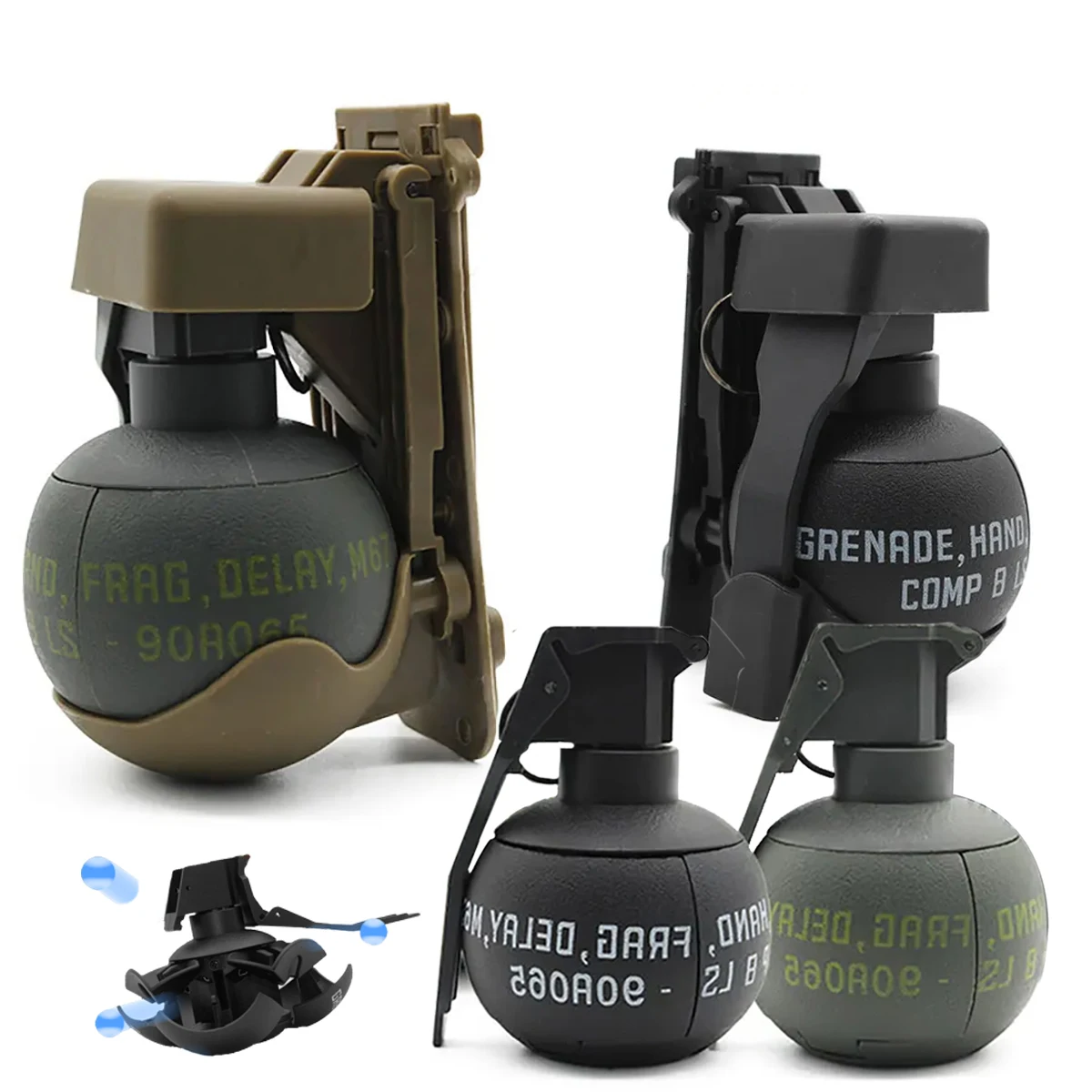 EF Grenade Model Toy Pull Ring Impact Grenade with 1 Bag Ammo, Tactical Airsoft Paintball Fun Toy for Adults Outdoor CS Game thumbnail 2