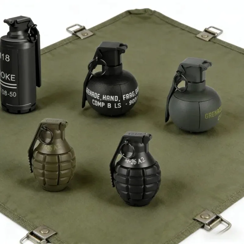 EF Grenade Model Toy Pull Ring Impact Grenade with 1 Bag Ammo, Tactical Airsoft Paintball Fun Toy for Adults Outdoor CS Game