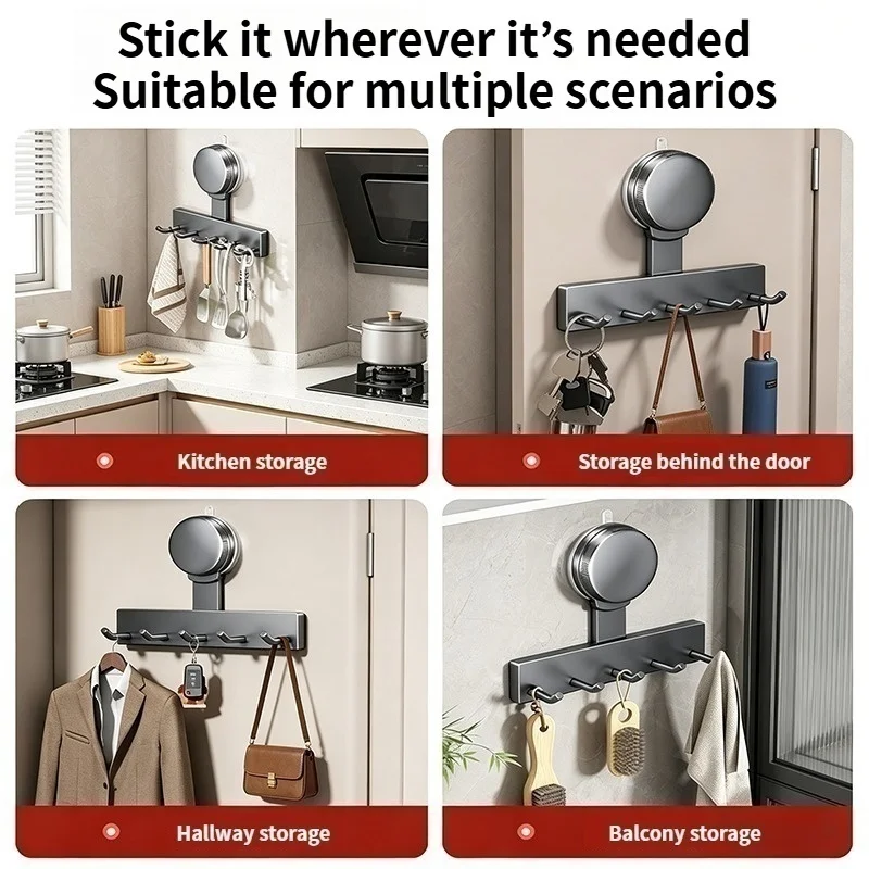 Suction Cup kitchen Hook Hanger No Need To Drill Kitchen Organizer Accessories thumbnail 5
