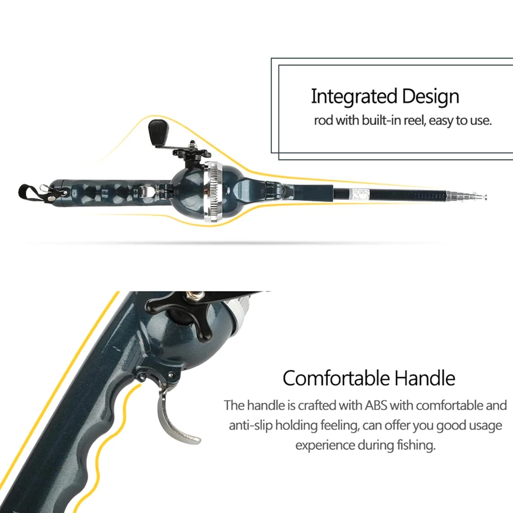 Portable Carp Foldable Sea Fishing Rod 134cm Telescopic Folding Ultra Hard Lure Pole Reel Combo 1 Body with Fishing Line Tackle thumbnail 2