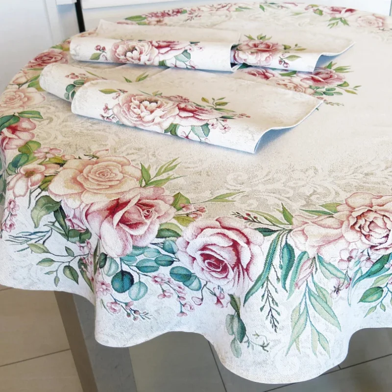 Luxury Modern Rose Floral Placemats Rectangular Table Mats Machine Washable Lunch Mats Kitchen Dining Decor Home Accessories thumbnail 4