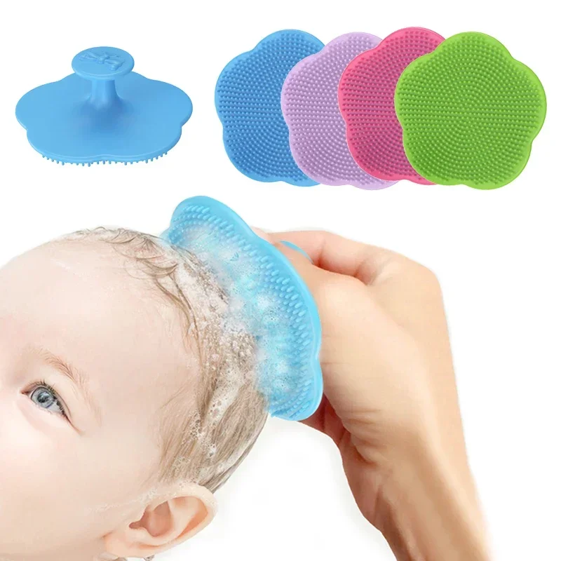 Silicone Shampoo Brush for Baby Infant Bathing Soft Silicone Boys Kids Shower Brush Head Hair Washing Massage Brushes Wipe Comb thumbnail 2