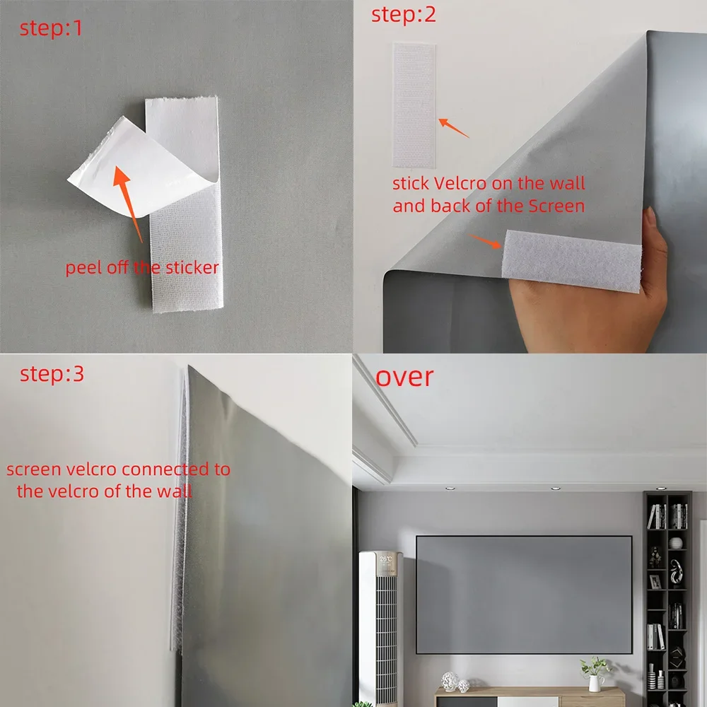LEJIADA New 16:9 Anti-Light Easy Installation Free Projector Screen Metal Grey Portable ±30° Wide Viewing Angle Home 60-133 Inch thumbnail 5