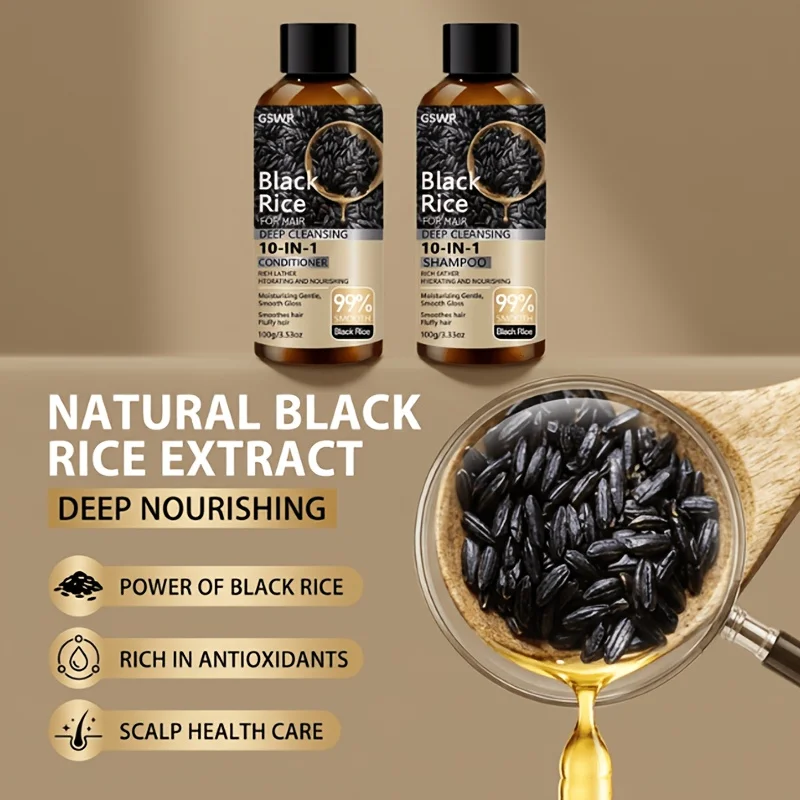 GSWP Black Rice Moisturizing Shampoo Conditioner Set, can gently care for and deeply nourish the hair,making the hair fresh.200g thumbnail 4