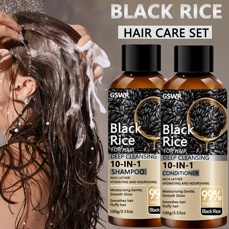 GSWP Black Rice Moisturizing Shampoo Conditioner Set, can gently care for and deeply nourish the hair,making the hair fresh.200g thumbnail 5
