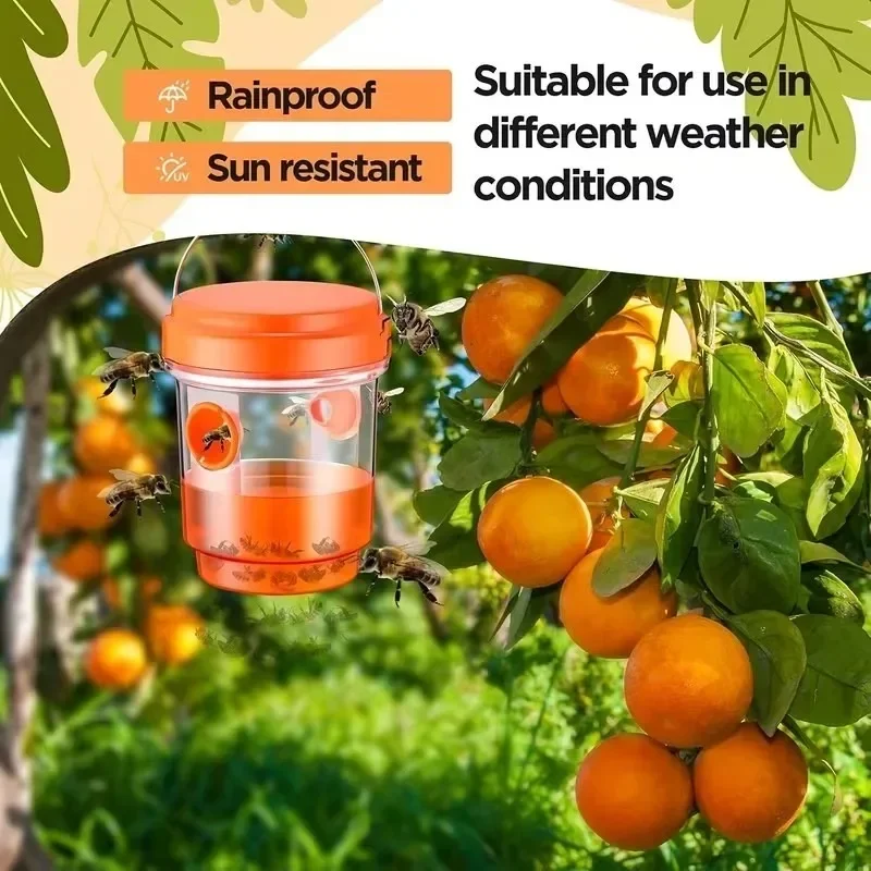 5/1PCS Large Wasp Traps Waterproof Hanging Hornets Trap for Indoor Outdoor Reusable Garden Fruit Fly Catcher Pest Control Tools thumbnail 2