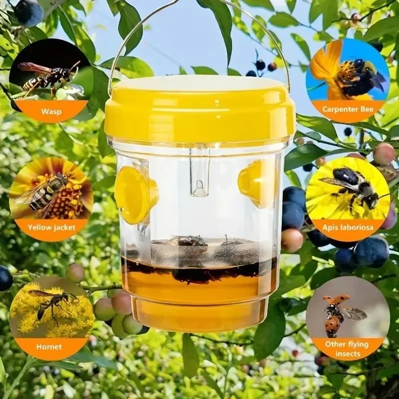 5/1PCS Large Wasp Traps Waterproof Hanging Hornets Trap for Indoor Outdoor Reusable Garden Fruit Fly Catcher Pest Control Tools thumbnail 6