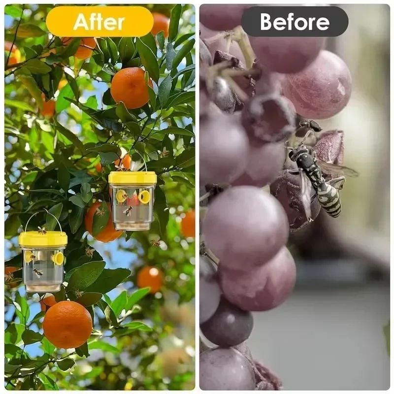 5/1PCS Large Wasp Traps Waterproof Hanging Hornets Trap for Indoor Outdoor Reusable Garden Fruit Fly Catcher Pest Control Tools thumbnail 4