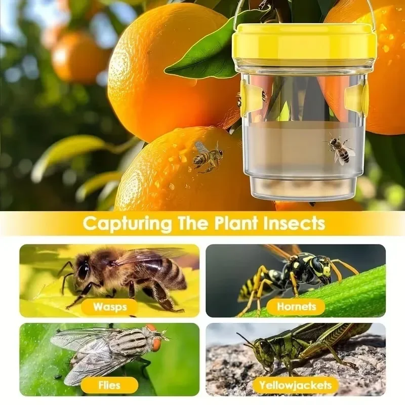 5/1PCS Large Wasp Traps Waterproof Hanging Hornets Trap for Indoor Outdoor Reusable Garden Fruit Fly Catcher Pest Control Tools thumbnail 3