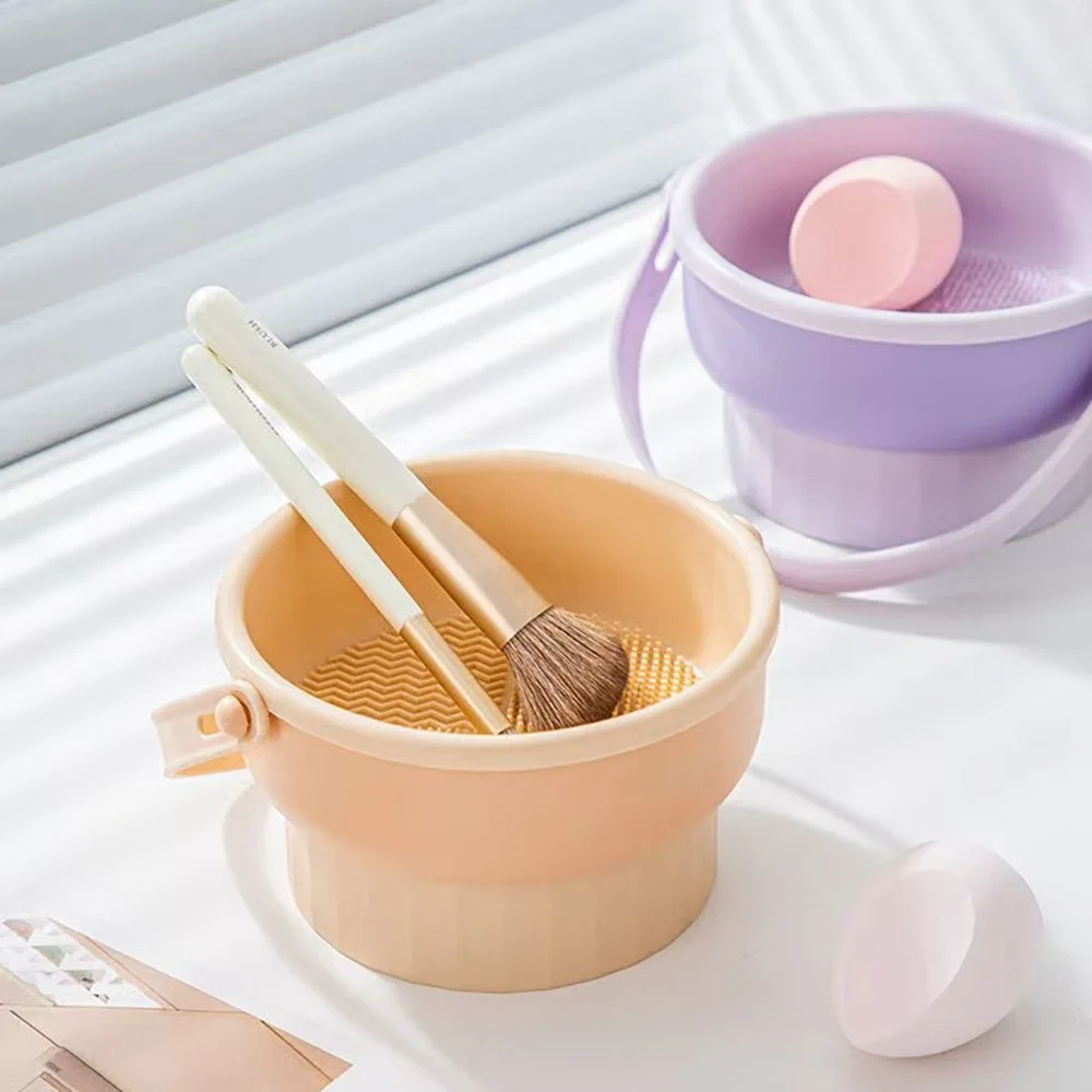 Makeup Brush Cleaning Bowl Beauty Egg Cleaning Tool Storage Set Brush Powder Puff Dry Cleaning Silicone Drying Shelf thumbnail 2