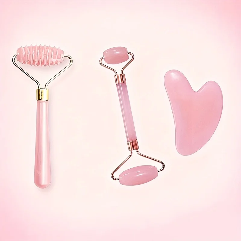 Facial Roller Set, Heart Face Massager, Body Gua Sha, 4 Seasons Double-Ended Beauty Stick Tools for Skincare thumbnail 5