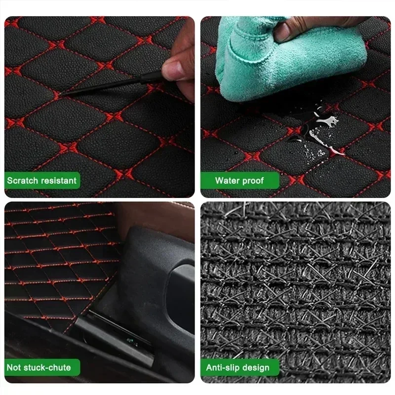 4pcs Car Floor Mats Universal Waterproof Front Rear Full Set Auto Rugs Leather Car Carpet Accessories Interior thumbnail 4