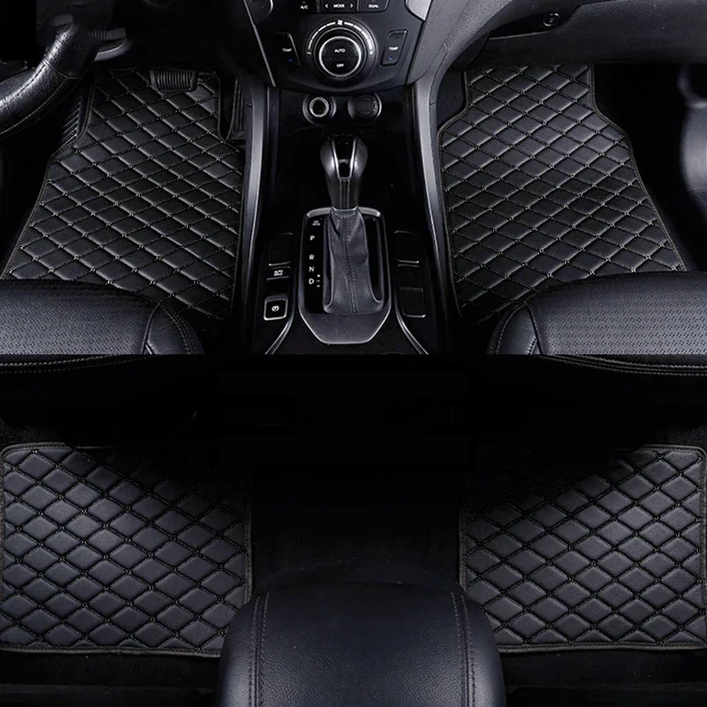 4pcs Car Floor Mats Universal Waterproof Front Rear Full Set Auto Rugs Leather Car Carpet Accessories Interior thumbnail 2