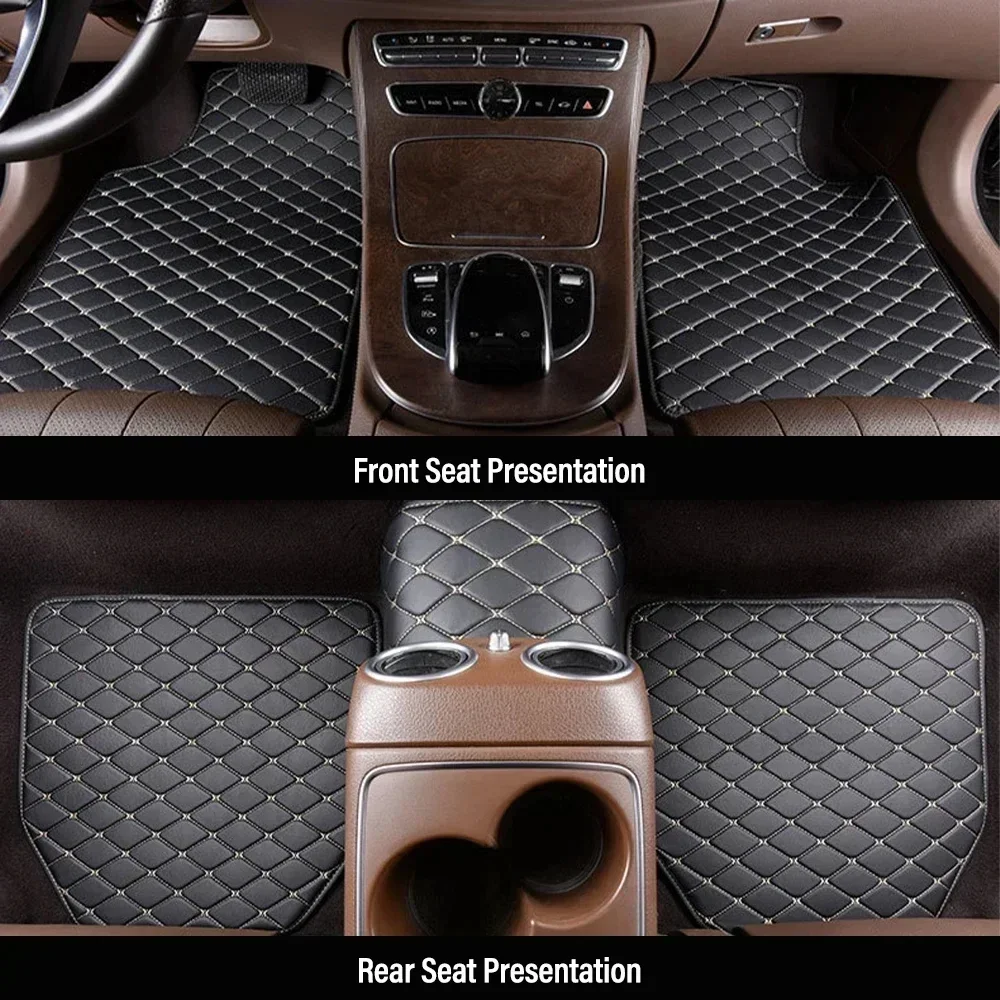 4pcs Car Floor Mats Universal Waterproof Front Rear Full Set Auto Rugs Leather Car Carpet Accessories Interior thumbnail 6
