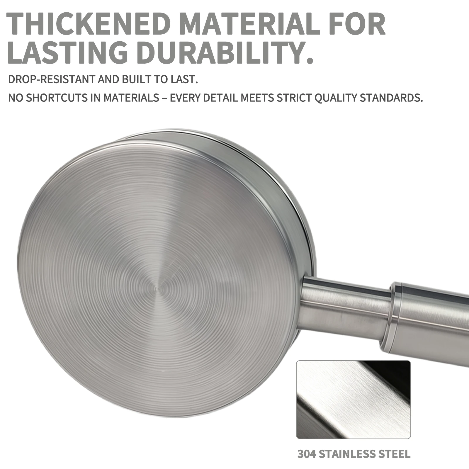 Stainless Steel High Pressure Shower Head, Matte Black/Silver Handheld Booster Sprayer with G1/2 Universal Connection thumbnail 4