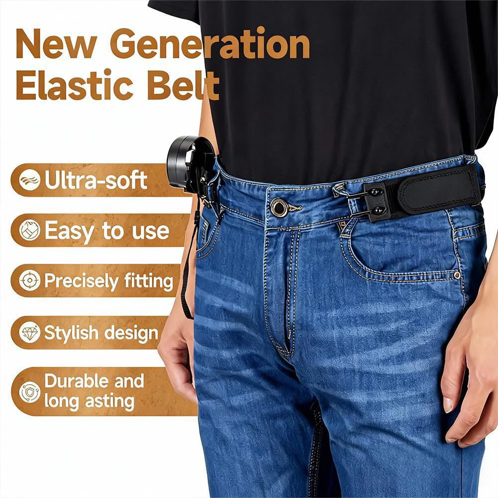 Fashion Ultra-soft No Buckle Elastic Belts Men's Stylish Comfortable Belt Loop Buckle-Free Belt Unisex Jeans Pants Belt for Men thumbnail 3