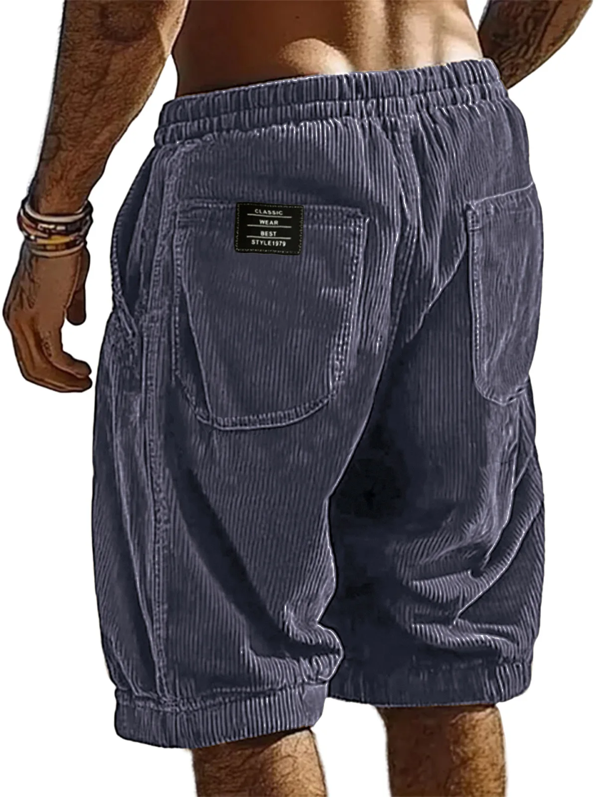 2026 New Men's Retro Corduroy Casual Shorts Men Fashion Solid Sweatpants Harajuku Corduroy Short Pants New Men Clothing Roupas thumbnail 2