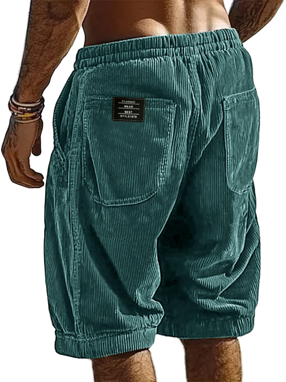 2026 New Men's Retro Corduroy Casual Shorts Men Fashion Solid Sweatpants Harajuku Corduroy Short Pants New Men Clothing Roupas thumbnail 5