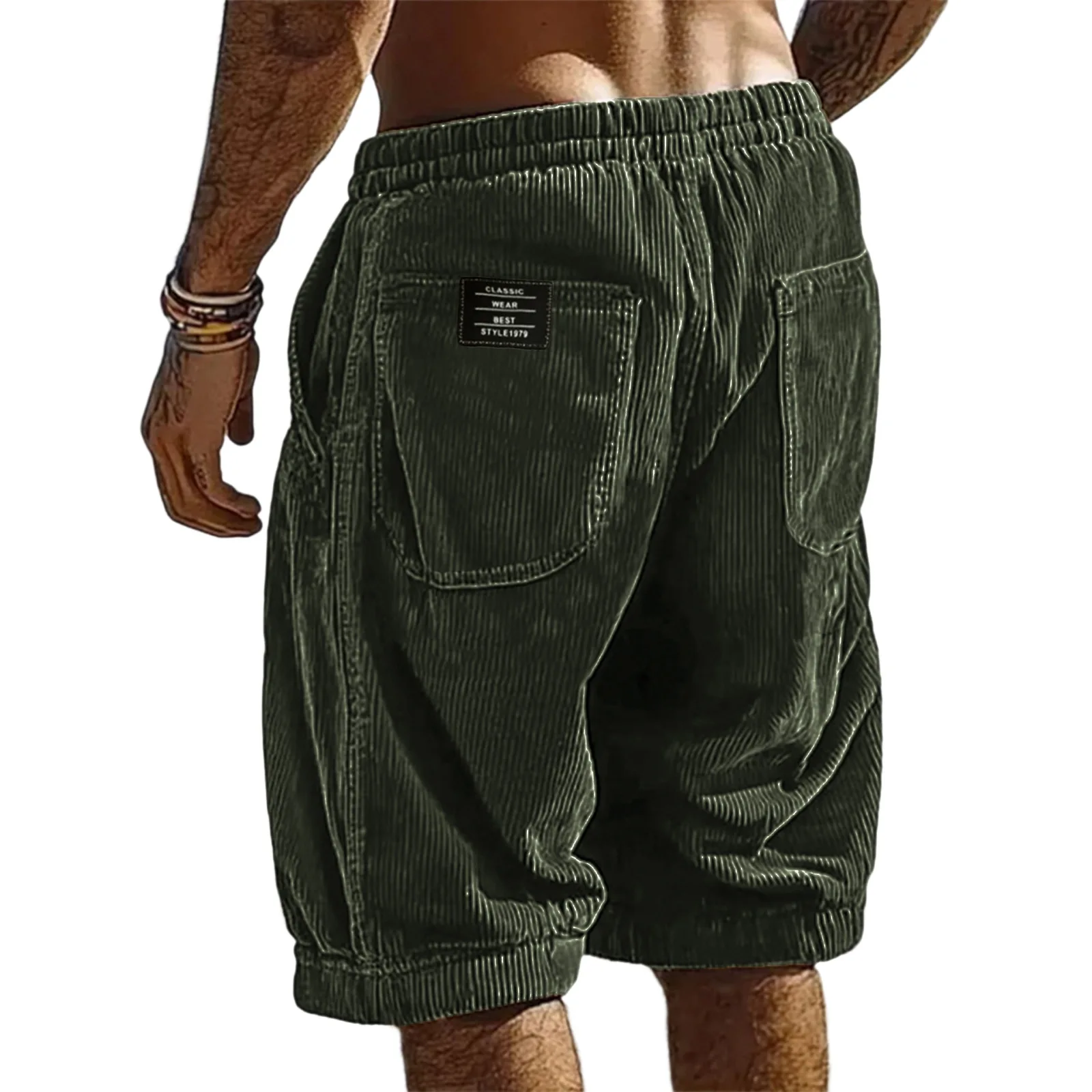 2026 New Men's Retro Corduroy Casual Shorts Men Fashion Solid Sweatpants Harajuku Corduroy Short Pants New Men Clothing Roupas thumbnail 6