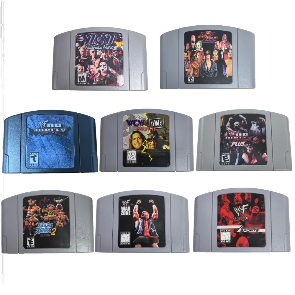N64 Game Cassette, US Version,WCW Saturday Night， WrestleMania X ， 64-bit English Game Cassette, Collection Hobbies, Toy Gifts