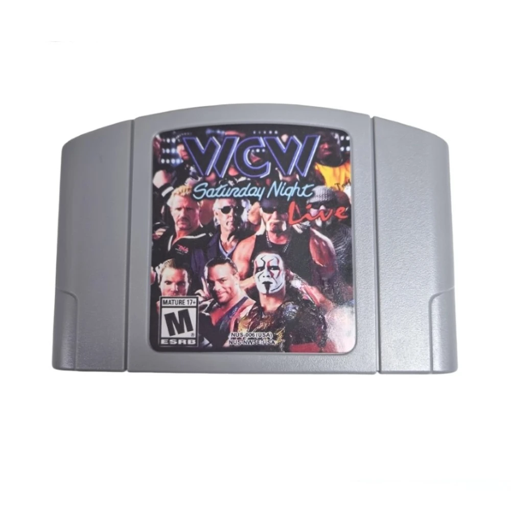 N64 Game Cassette, US Version,WCW Saturday Night， WrestleMania X ， 64-bit English Game Cassette, Collection Hobbies, Toy Gifts thumbnail 2