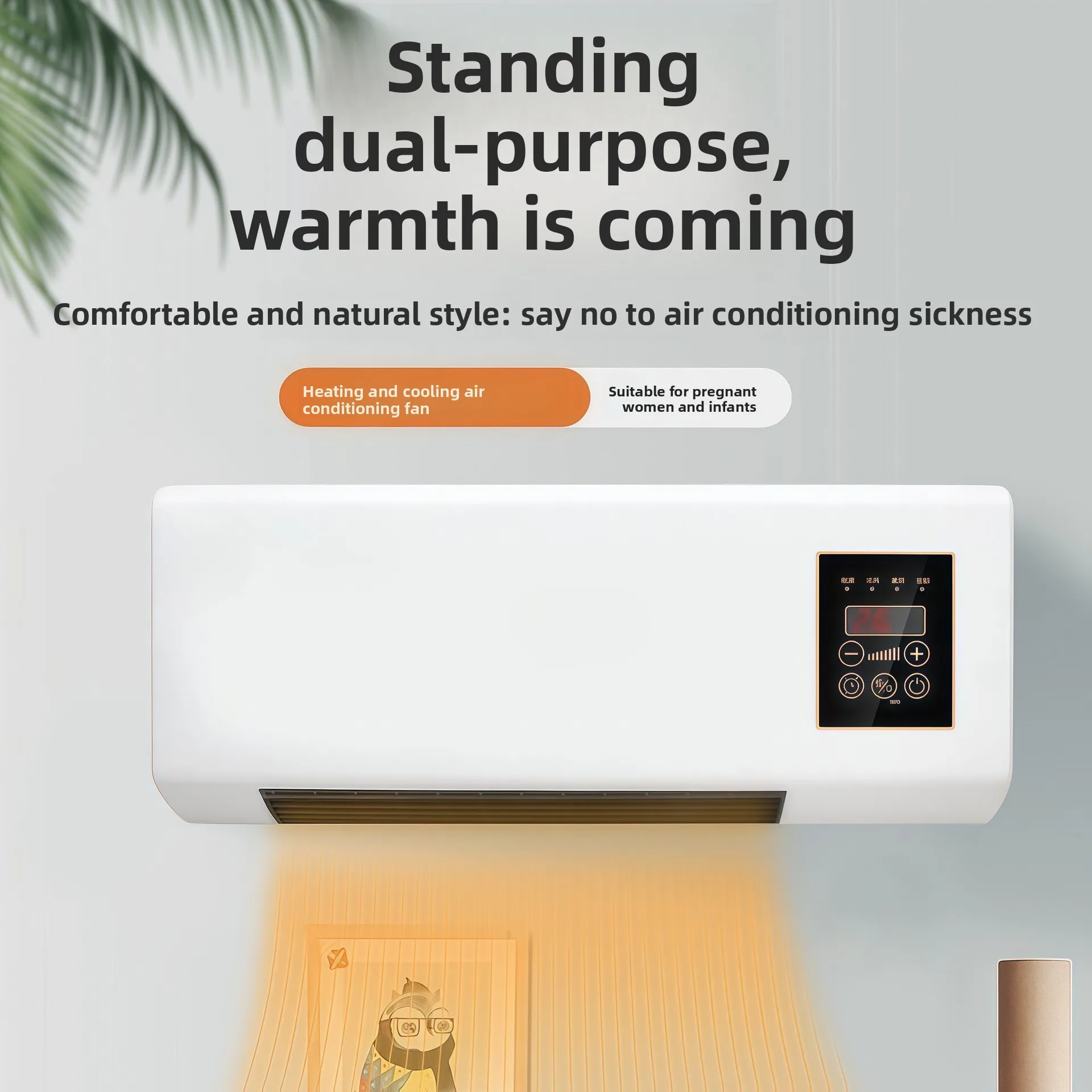 Cold & Warm Dual Use Mobile Mini Air Conditioner Wall Mounted Heater Fan Home Bedroom Bathroom Electric Heater