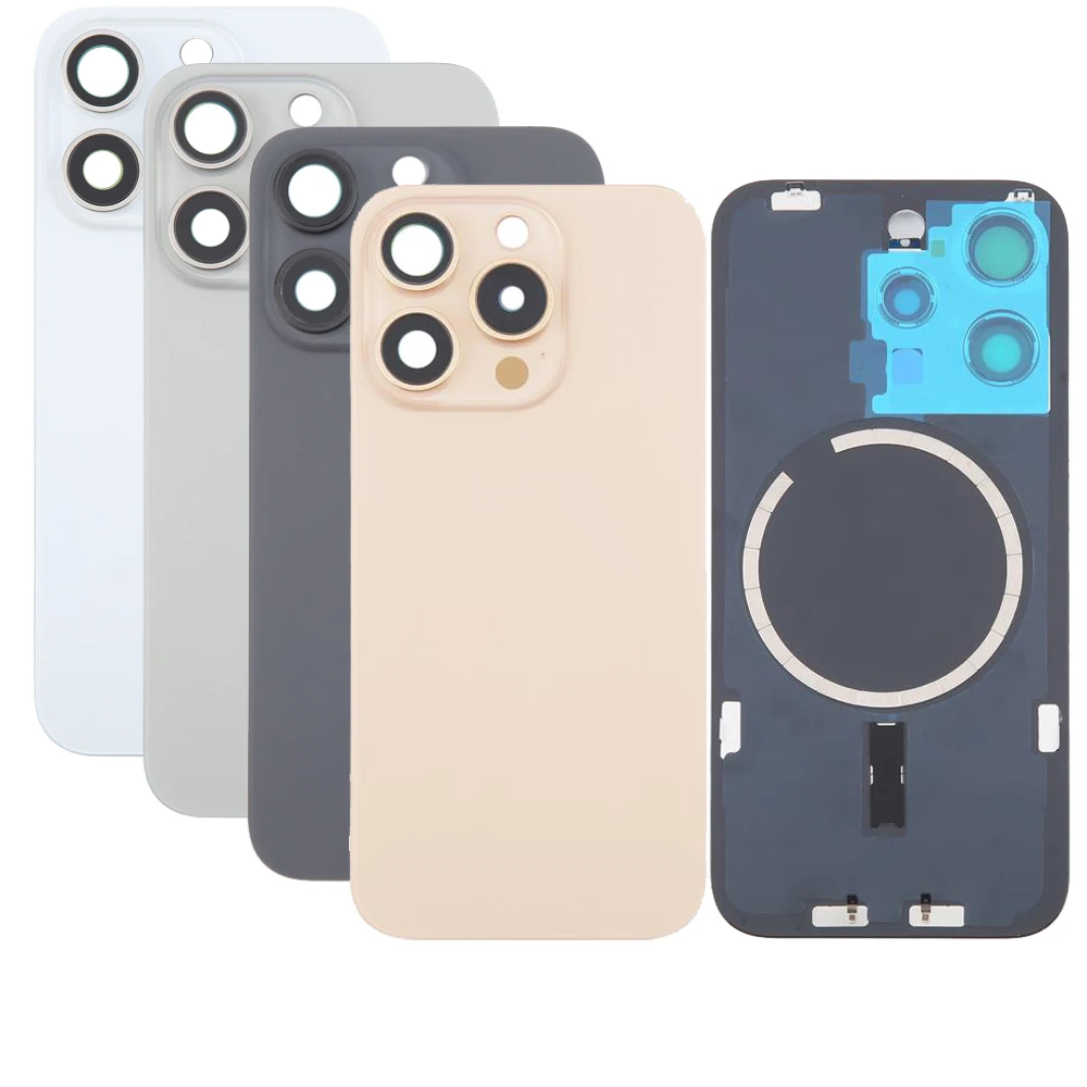 5-10Pcs Replacement Kit For 17 Pro Max Back Housing With Camera Lens Battery Glass Cover Rear Door Cover Frame Bezel Metal thumbnail 2