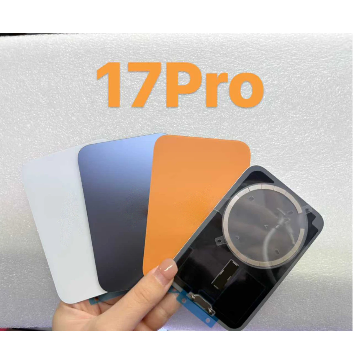 5-10Pcs Replacement Kit For 17 Pro Max Back Housing With Camera Lens Battery Glass Cover Rear Door Cover Frame Bezel Metal thumbnail 4