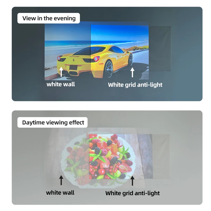 LEJIADA 16:9 Anti-Light Increase Brightness Projector Screen White Grid 160 ° Viewing Angle 60-130inch No Holes Portable Home thumbnail 6