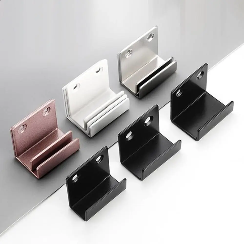 2Pcs Stainless Steel Hanging Code Wall Fixing Clip U Shape Tile Mirror Board Display Rack Multifunction Firm Hook Accessories
