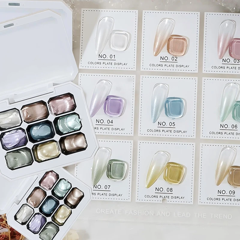 9Colors Silver Light 4IN1 Pat Ombre Gel Nail Polish Easy Gradient Painting Gel DIY Nail Manicure Solid UV Varnish Paint Art Gel