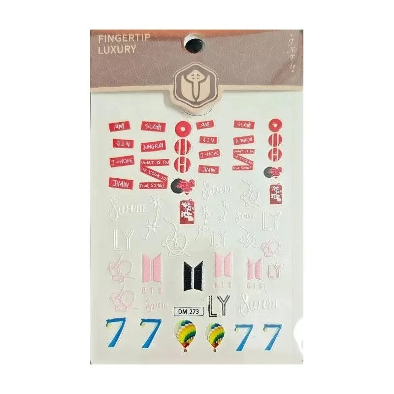 New Personalized Cartoon Embossed Nail Stickers Creative High-Value Anime Character Peripheral Nail Decorations thumbnail 6