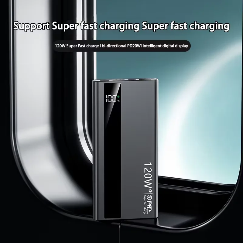 Lenovo 120W 500000mAh High Capacity Power Bank Super Fast Charging Power Bank Portable Battery Charger For iPhone Samsung Xiaomi thumbnail 6