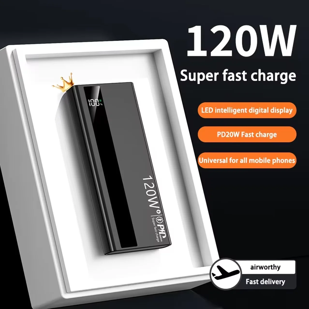 Lenovo 120W 500000mAh High Capacity Power Bank Super Fast Charging Power Bank Portable Battery Charger For iPhone Samsung Xiaomi thumbnail 2