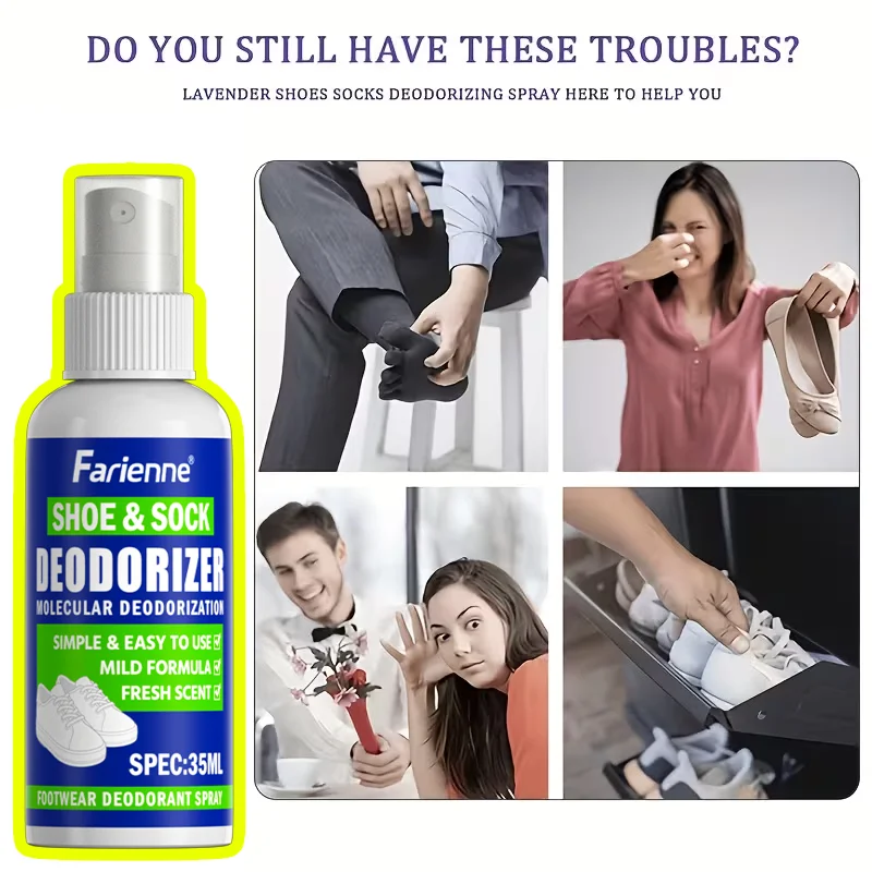Farienne Shoe & Sock Deodorizer Spray 35ml - Footwear Odor Eliminator For Sneakers, Boots, Gym Shoes, Quick Fresh Scent, Gentle thumbnail 3