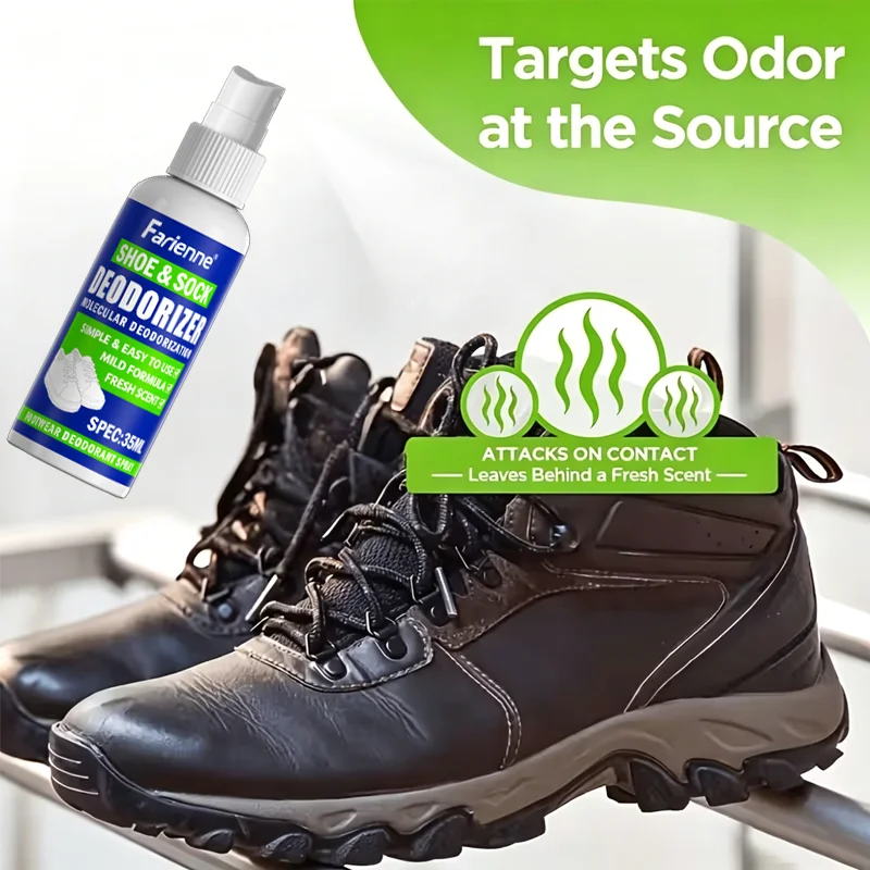 Farienne Shoe & Sock Deodorizer Spray 35ml - Footwear Odor Eliminator For Sneakers, Boots, Gym Shoes, Quick Fresh Scent, Gentle thumbnail 4