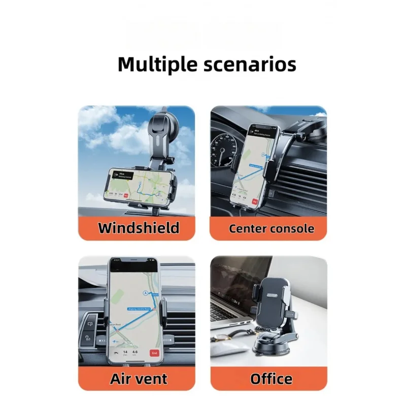 2Pcs Universal Car Phone Holder Suction Cup Stable In Car Navigation Phone Mount Stand thumbnail 5