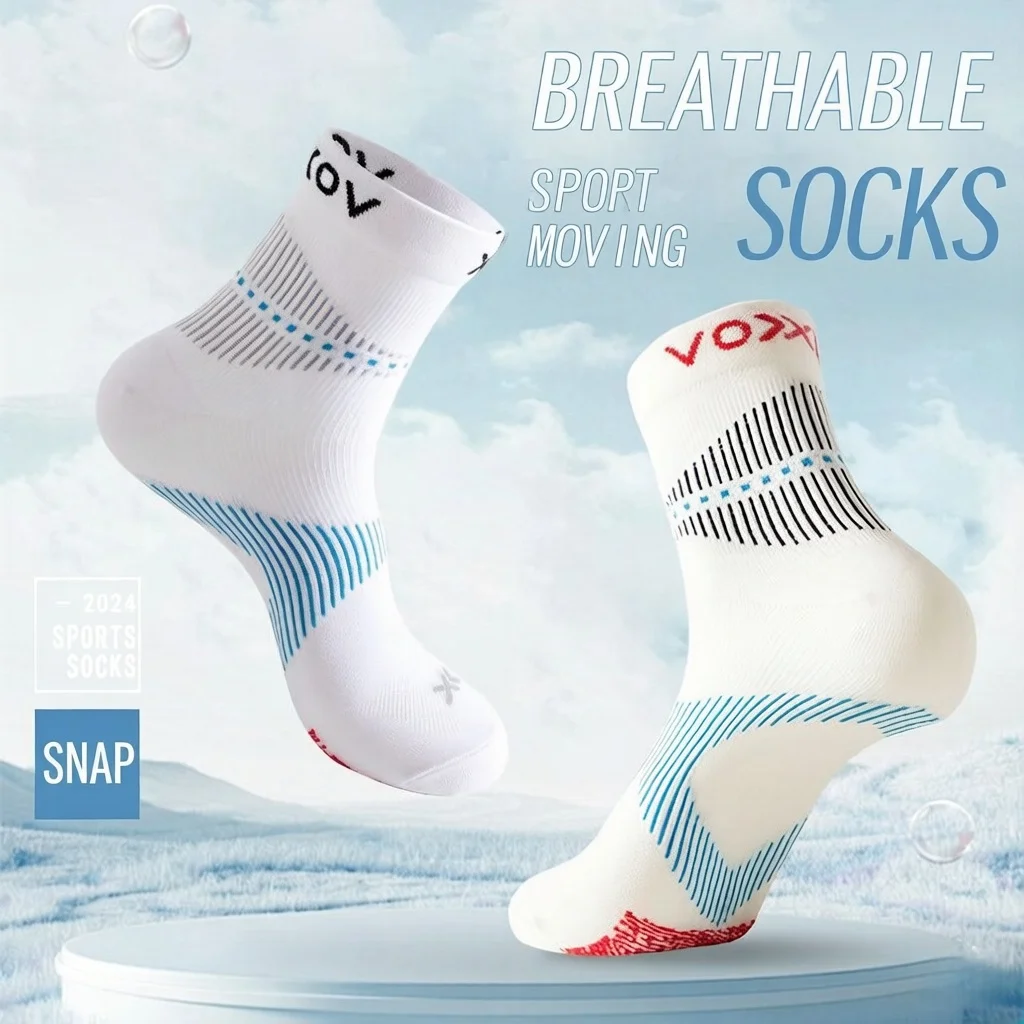 WRELS 1/2/3 Pairs Running Socks Moisture Wicking Breathable Athletic Socks Cushioned Low Cut Compression Socks Outdoor Sports thumbnail 4