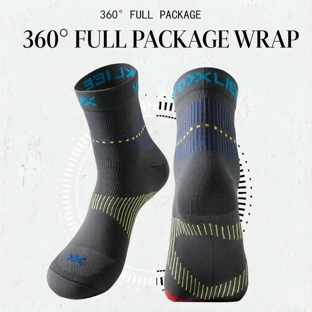 WRELS 1/2/3 Pairs Running Socks Moisture Wicking Breathable Athletic Socks Cushioned Low Cut Compression Socks Outdoor Sports thumbnail 5