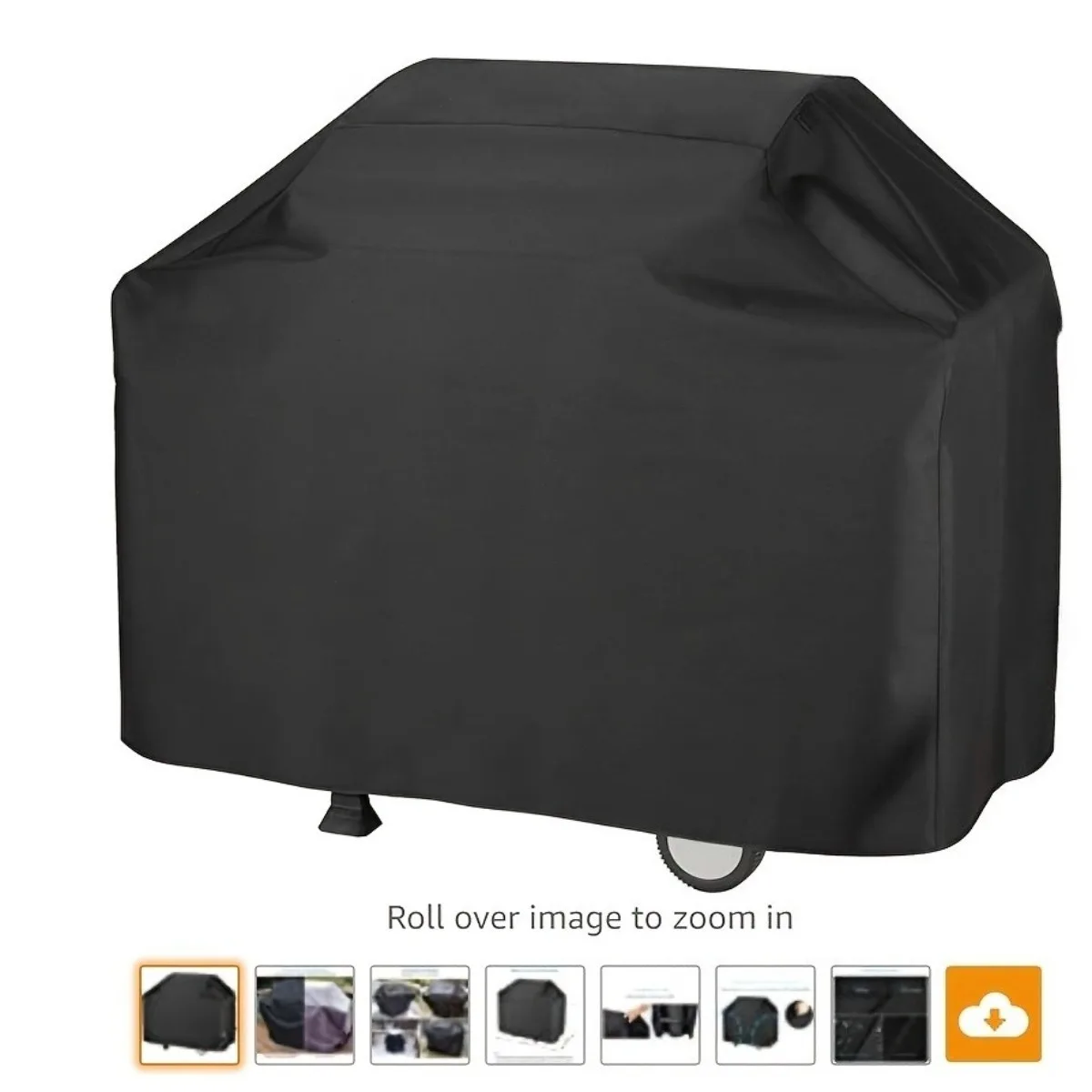 Large Grill Cover, Heat Resistant Black, Heavy Duty Grill Cover for Gas Grill, BBQ Accessories thumbnail 5