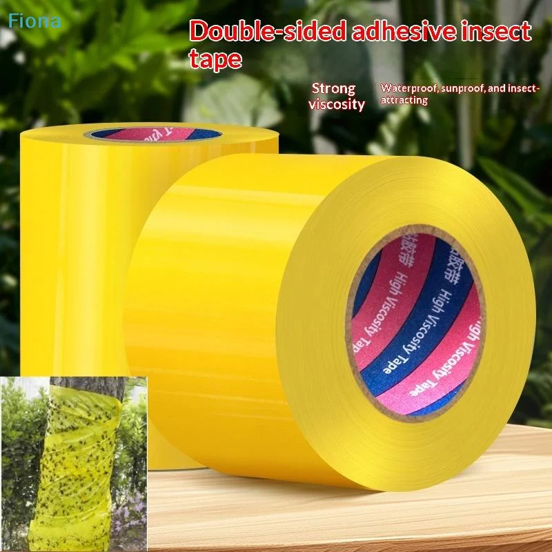 ✔1 Roll Insect Trap 10 Meters Yellow Double-sided Insect Proof Tape Garden Pest Control Prevent Aphids Ants Moths Climbing thumbnail 2