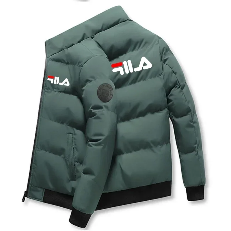 2026 Autumn Winter Men's Thick Warm Jacket Fashion Printed Windproof Coat Casual Zip Up Outerwear Male Parkas M-5XL thumbnail 2