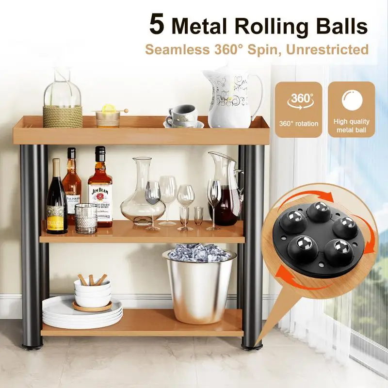 Eary 4pcs Adjustable Movable Furniture Chair Leg Furniture Foot Pads with 5 Wheel Rollers Washing Machine Riser Bed Sofa Booster thumbnail 4