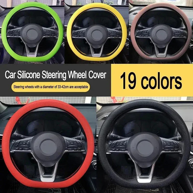 Four season silicone steering wheel cover, anti slip and wear-resistant steering wheel cover for new energy vehicles, thumbnail 3