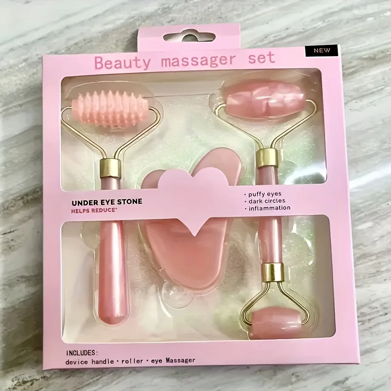 Heart Face Massager & Facial Roller Set 4 Seasons Beauty Stick Body Gua Sha Facial Skin Care Tools