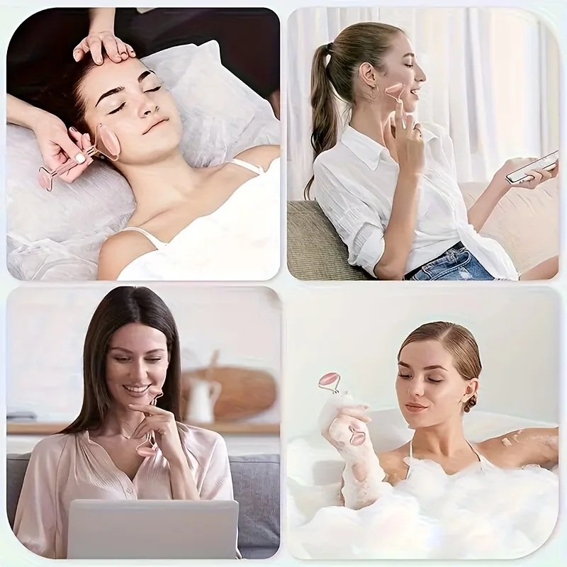 Heart Face Massager & Facial Roller Set 4 Seasons Beauty Stick Body Gua Sha Facial Skin Care Tools thumbnail 6