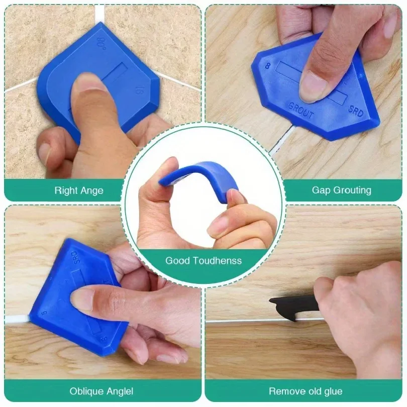 4-Piece Silicone Caulking Tool Set - Versatile, Easy Clean-up, & Professional Sealant Spreading thumbnail 5