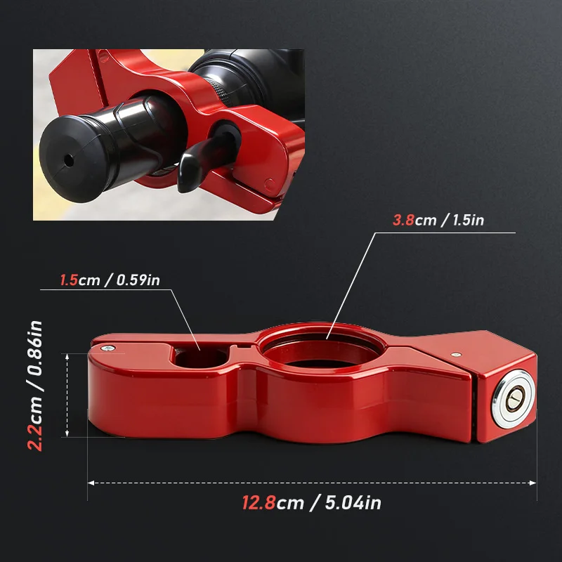 Motorcycle/bike Handlebar Lock Handlebar Brake Handle Solid Lock Imitating Steal Lock Pull Rod ATV Dirt Street Bikes Anti Theft thumbnail 6