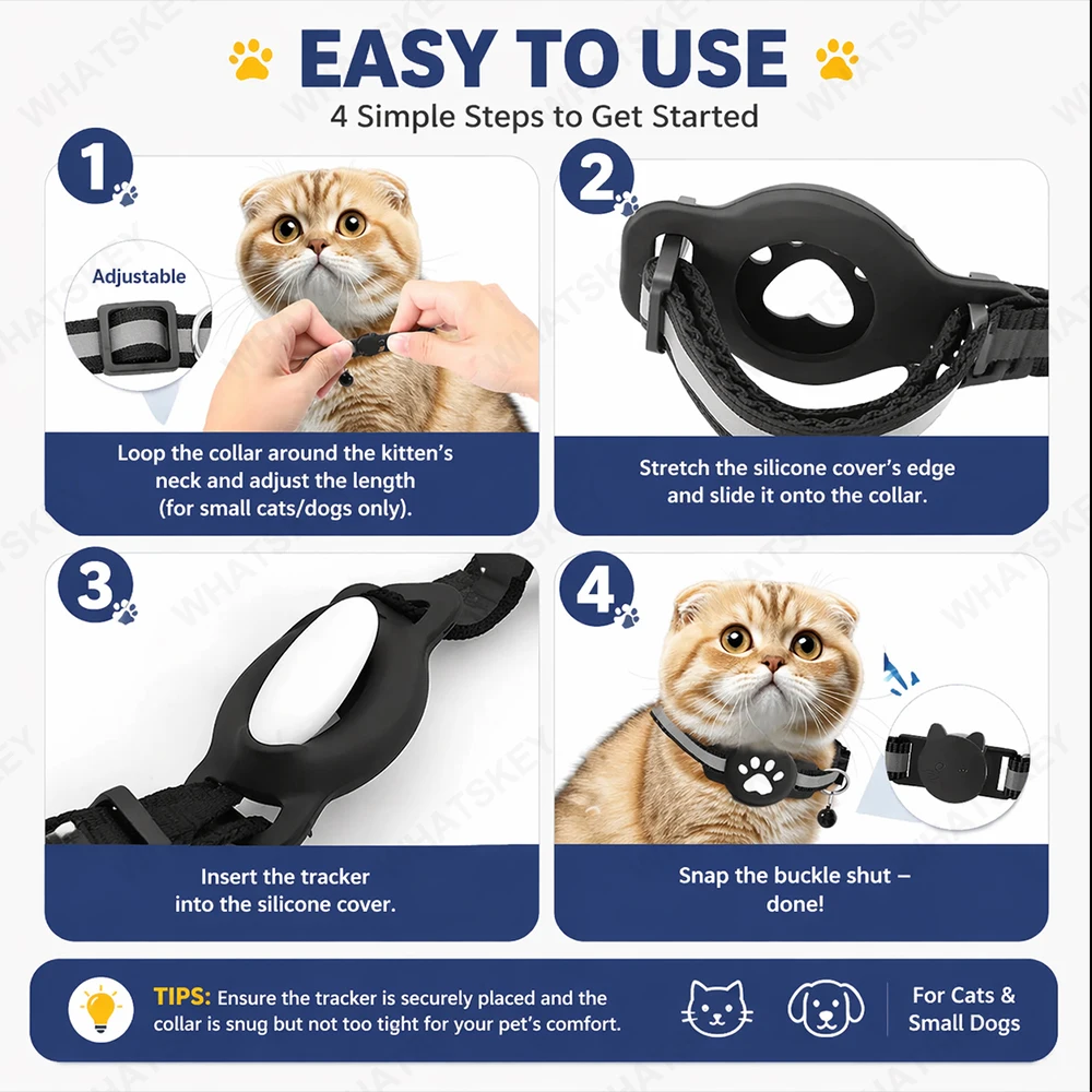 Adjustable Pet Collar Gps Tracker Google Find My Android Finder Location Tracker Kits Pet Supplies Cat Pet Electronic Devices thumbnail 3