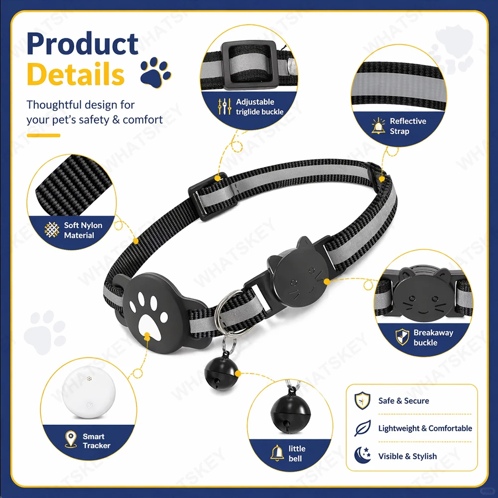 Adjustable Pet Collar Gps Tracker Google Find My Android Finder Location Tracker Kits Pet Supplies Cat Pet Electronic Devices thumbnail 4